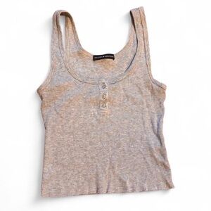 Brandy Melville Light Gray Ribbed Tank Top